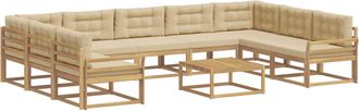 vidaXL Conjunto De Sof&aacute;s De Exterior 10 Uds. Y Beige Vidaxl