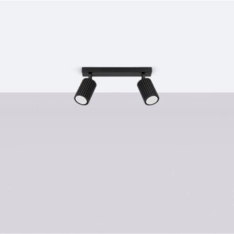 Wonderlamp Regleta Moto Negro, 2 Luces