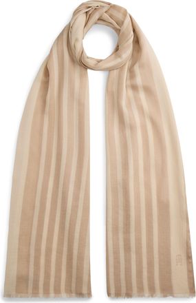 Tommy Hilfiger Modeschal TOMMY HILFIGER ELEVATED CHIC, Damen, classic beige, Web, Baumwollmischung, gestreift, Modet&uuml;cher Modeschal, Einheitsgr&ouml;sse