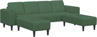 vidaXL Sof&aacute; Con Coj&iacute;n Verde Oscuro 250 X 188 X 76 Cm Tela De Pana Vidaxl