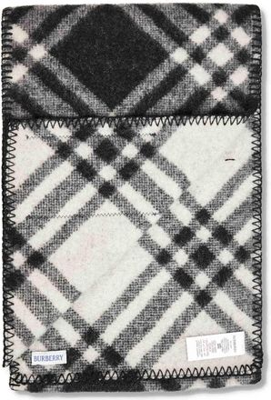 Burberry Womens Scarf Black Check Wool Scarfs