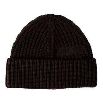 Dondup Beanies, male, Brown, Size: ONE SIZE Ribbed Knit Beanie