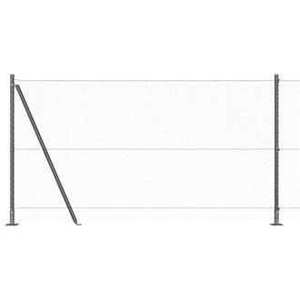 Berkfield Home Fencing Set Set of 2 Grey Powder-Coated Steel 25 x 1.2 m Tough