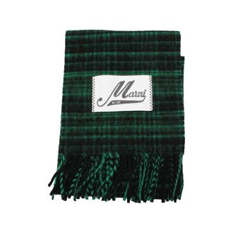 Marni Check-pattern Fringed Scarf