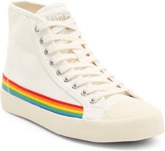 Gola Coaster Rainbow Drop High Top Sneaker in Off White/Multi at Nordstrom, Size 7