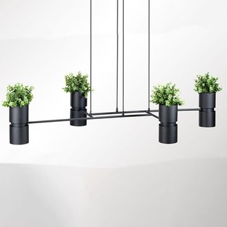 Thoro L&aacute;mpara de techo negro acero/aluminio alt. 150 cm