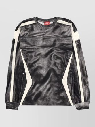 Diesel long sleeve crew neck jacket zipper pockets