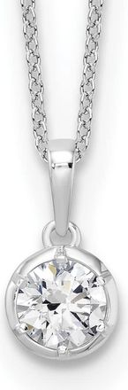 Diamond2Deal 14k White Gold 5/8 Ct Lab Grown Diamond Solitaire Pendant Necklace 18 Clarity VS, Color D-E