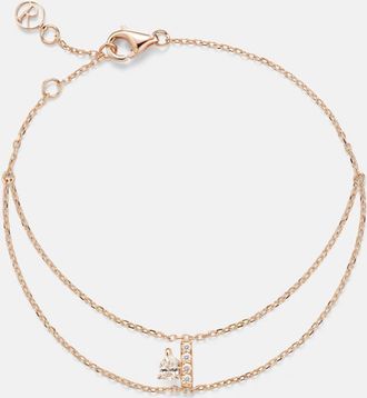 Repossi Pulsera Letters de oro rosa de 18 ct con diamantes