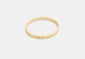 Coach Womens Repeated C Hinged Bangle in Yellow | Metal