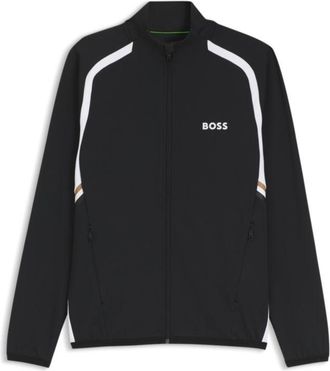 BOSS Active Zip-up sweatshirt in stretch gabardine