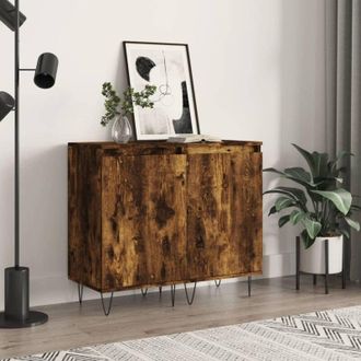 vidaXL Sideboards 2 pcs Smoked Oak 40x35x70 cm Engineered Wood Vidaxl
