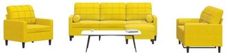 vidaXL Juego De Sof&aacute;s Con Cojines 4 Piezas Terciopelo Amarillo Vidaxl
