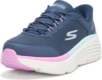 Skechers Womens Max Cushioning Endeavour Cardova Sneaker, Navy Textile/Purple Trim, 3.5 UK