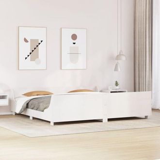 vidaXL Cama Sin Colch&oacute;n Madera Maciza De Pino Blanca 180x200 Cm Vidaxl