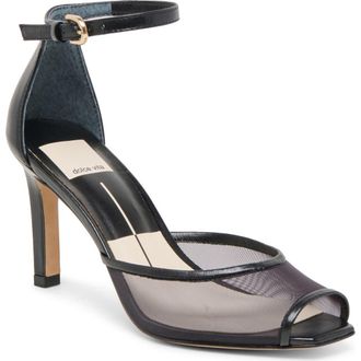 Dolce Vita Serlo Ankle Strap Sandal in Onyx Mesh at Nordstrom, Size 8.5