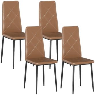 HOMCOM Sillas de comedor 41x50x97 cm marr&oacute;n