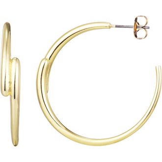 Adornia Overlapping Hoop Earrings in Gold at Nordstrom Rack
