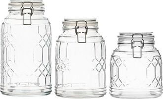 10 Strawberry Street Set Of 3 Bleeker Glass Canisters