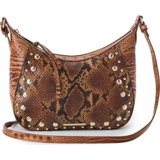 Brahmin Corinne Croc Embossed Leather Crossbody in Cinnamon at Nordstrom