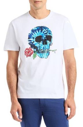 Robert Graham Tie Dye Skull Cotton Graphic T-Shirt in White at Nordstrom Rack, Size Xx-Large