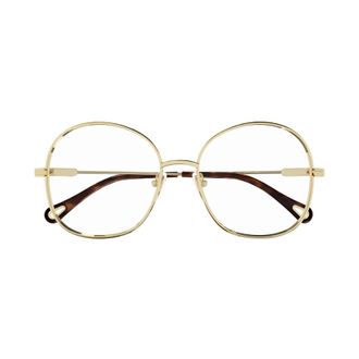 Chlo&eacute; Ch0138o Polished Gold Round Metal Frame Eyeglasses