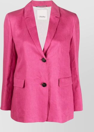 Max Mara single-breasted linen blazer with notched lapels