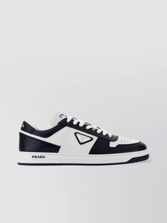Prada leather sneakers with rubber sole and contrast panels