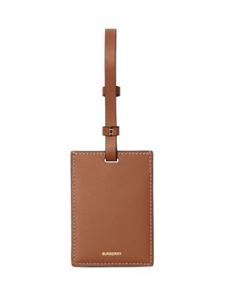 Burberry Check Canvas Leather Luggage Tag - Beige