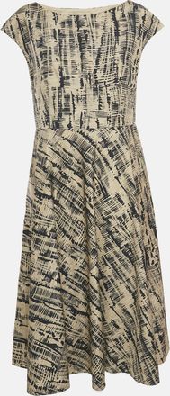 Max Mara Brown Printed Cotton Saloon Short Dress