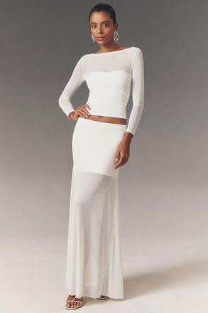 Mare Mare Stretch Sheer Knit Top and Skirt Set
