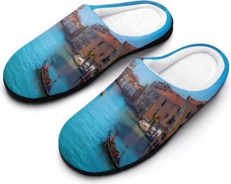 Generic Venice Italy Boats Gondolas Europe Womens Slippers Winter Warm House Shoes Indoor Outdoor Hotel Slipper