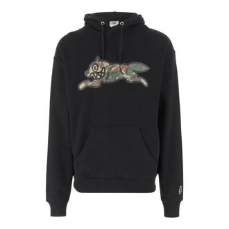 Icecream Hoodies, male, Black, S, Cotton Logo Sweatshirt with Camouflage Print