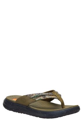 Hey Dude Finn RealTree Flip Flop in Green at Nordstrom, Size 14