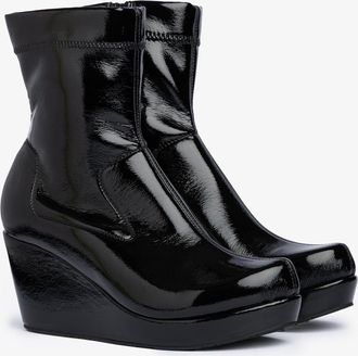Pedro Garcia Wedge bootie in black stretch microfiber | aliana | Fall winter 2026