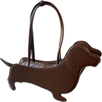 Generic NYSDM three-dimensional dachshund shoulder bag pu fabric retro handbag design underarm bag