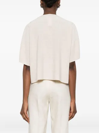 Fabiana Filippi Cotton-Blend T-Shirt - Beige