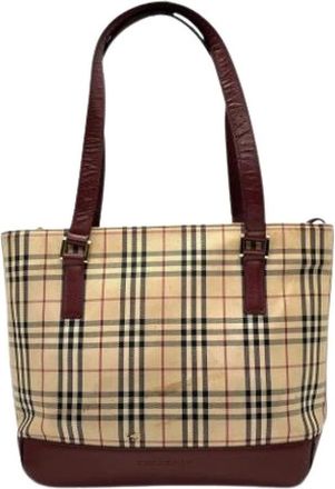 Burberry Pre-owned Tote Bags, female, Beige, Size: ONE SIZE Pre-owned Canvas Tote Bag