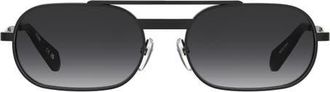 Moschino 56mm Oval Sunglasses in Black/Dark Grey Sf at Nordstrom