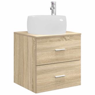 vidaXL Vanidad Con Lavabo De Pared Roble Sonoma 49,5 X 44,5 X 66 Cm Vidaxl