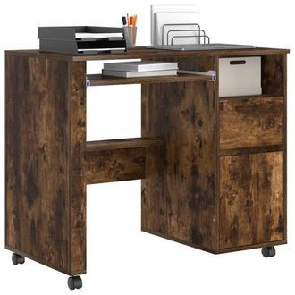 Berkfield Home Traditional Brown Computer Desk Smoked oak Engineered wood Compac