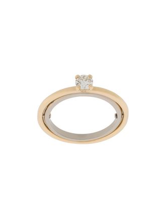 Charlotte Chesnais Anello Elipse in oro bianco e giallo 18 kt con diamanti