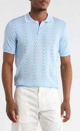T.R. Premium Slim Fit Polo Sweater in Sky at Nordstrom Rack, Size Xxx-Large