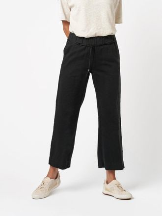 Toni Schlupfhose TONI Pia Wide Leg 7/8, Damen, Gr. 38, N-Gr, schwarz, Web, Obermaterial: 50% Baumwolle, 25% Leinen, 25% Lyocell, unifarben, weit 7/8-L&auml;nge,