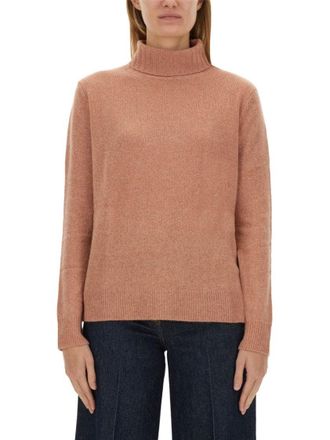 Aspesi High-Neck Wool Jersey With Ribbed Hem