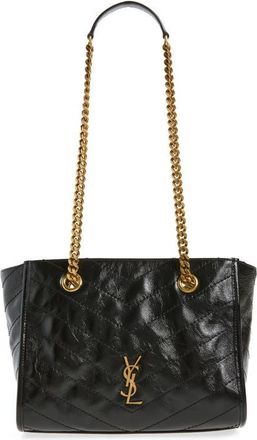 Saint Laurent Small Niki Matelass&eacute; Leather Shopping Tote in Black at Nordstrom