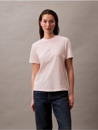Calvin Klein Jeans Calvin Klein Womens Logo Heart Graphic Classic T-Shirt - Pink - XS