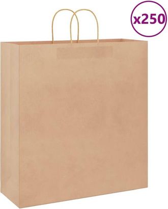 vidaXL Bolsas De Papel Con Asas 250 Uds Marr&oacute;n 45x17x48 Cm Vidaxl