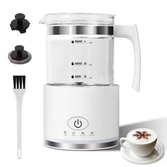 OEM Espumador De Leche El&eacute;ctrico 4 En 1, 500 Ml, 600 W, Gran Capacidad, Con Vaso Dividido Para Leche Caliente, Fr&iacute;a Y Caliente, Ideal Para Capuchino Macch