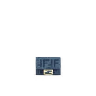 Fendi FF Logo-Plaque Portemonnee - Dames - Accessoires - Blauw - Maat: ONE Size Katoen